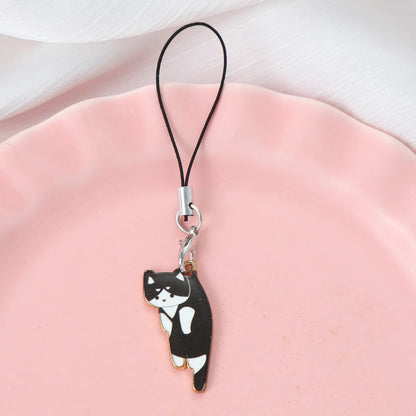 Cute Pastoral Letter Cat Alloy Bag Pendant Keychain