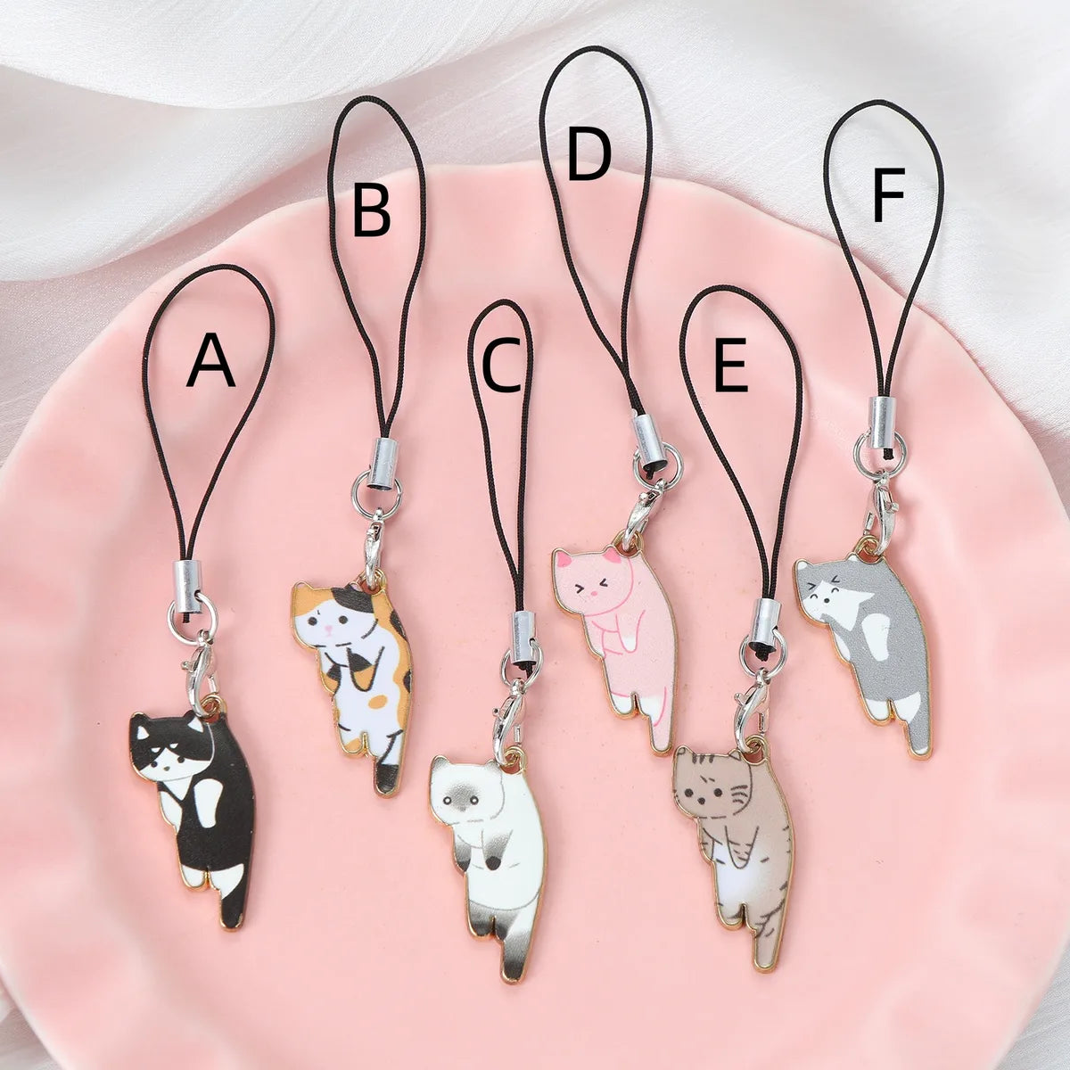 Cute Pastoral Letter Cat Alloy Bag Pendant Keychain