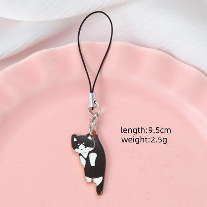 Cute Pastoral Letter Cat Alloy Bag Pendant Keychain