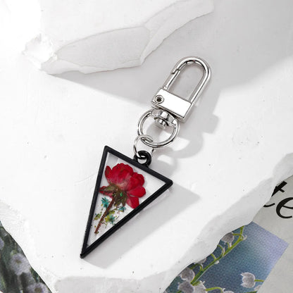 Cute Pastoral Simple Style Flower Alloy Resin Keychain