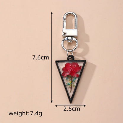 Cute Pastoral Simple Style Flower Alloy Resin Keychain