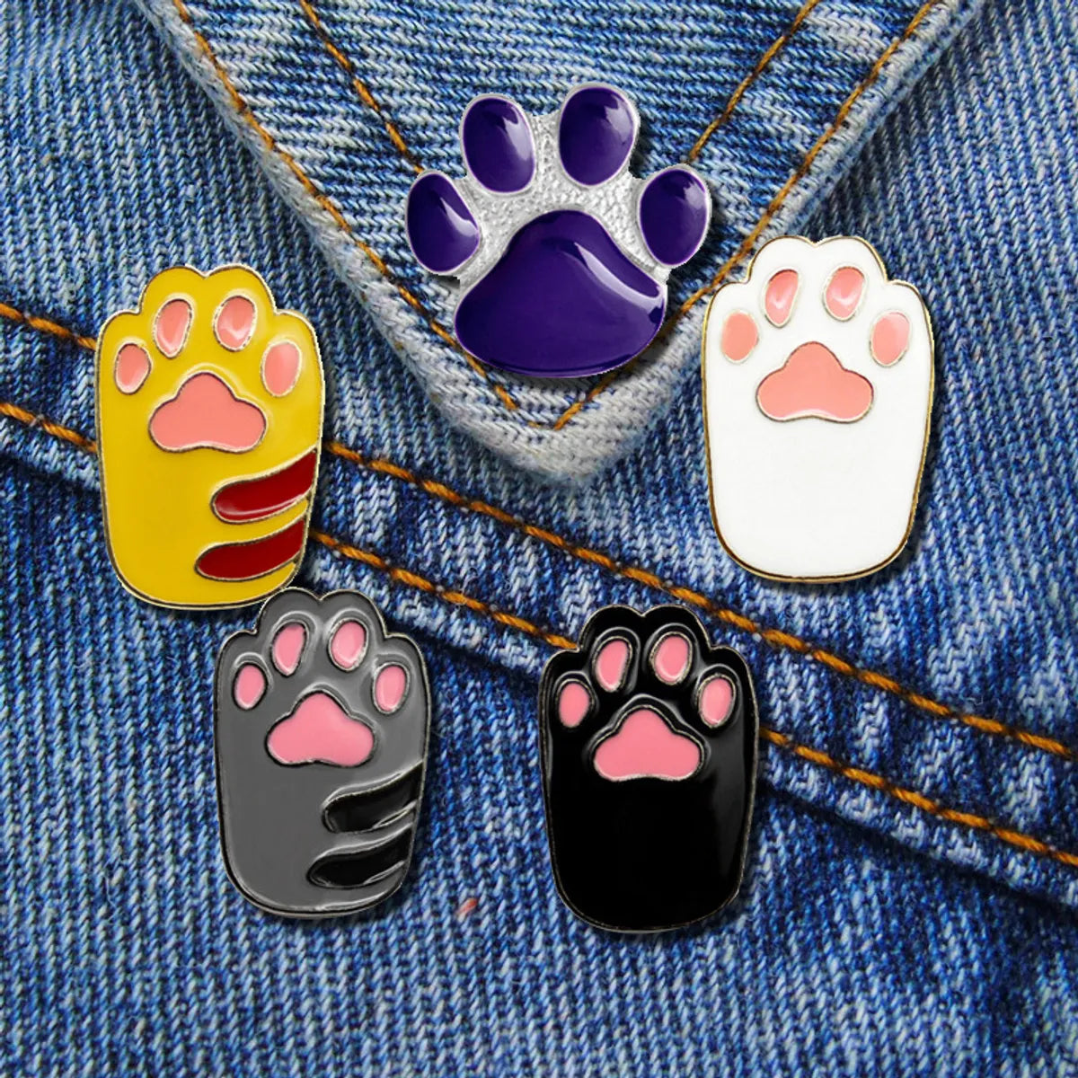 Cute Paw Print Alloy Enamel Unisex Brooches