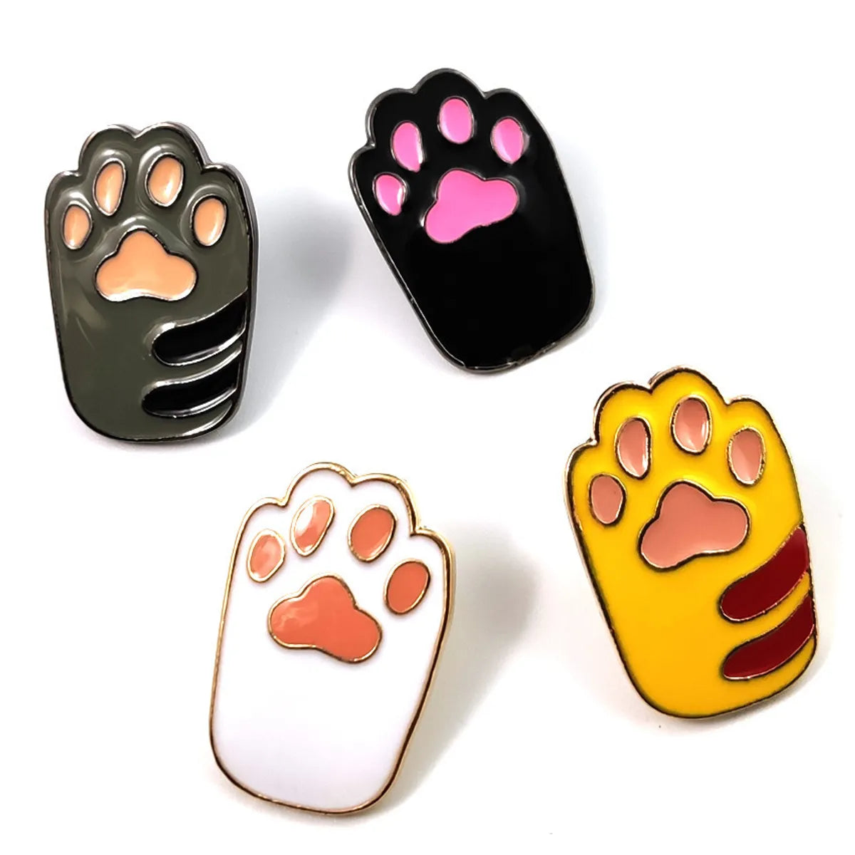 Cute Paw Print Alloy Enamel Unisex Brooches