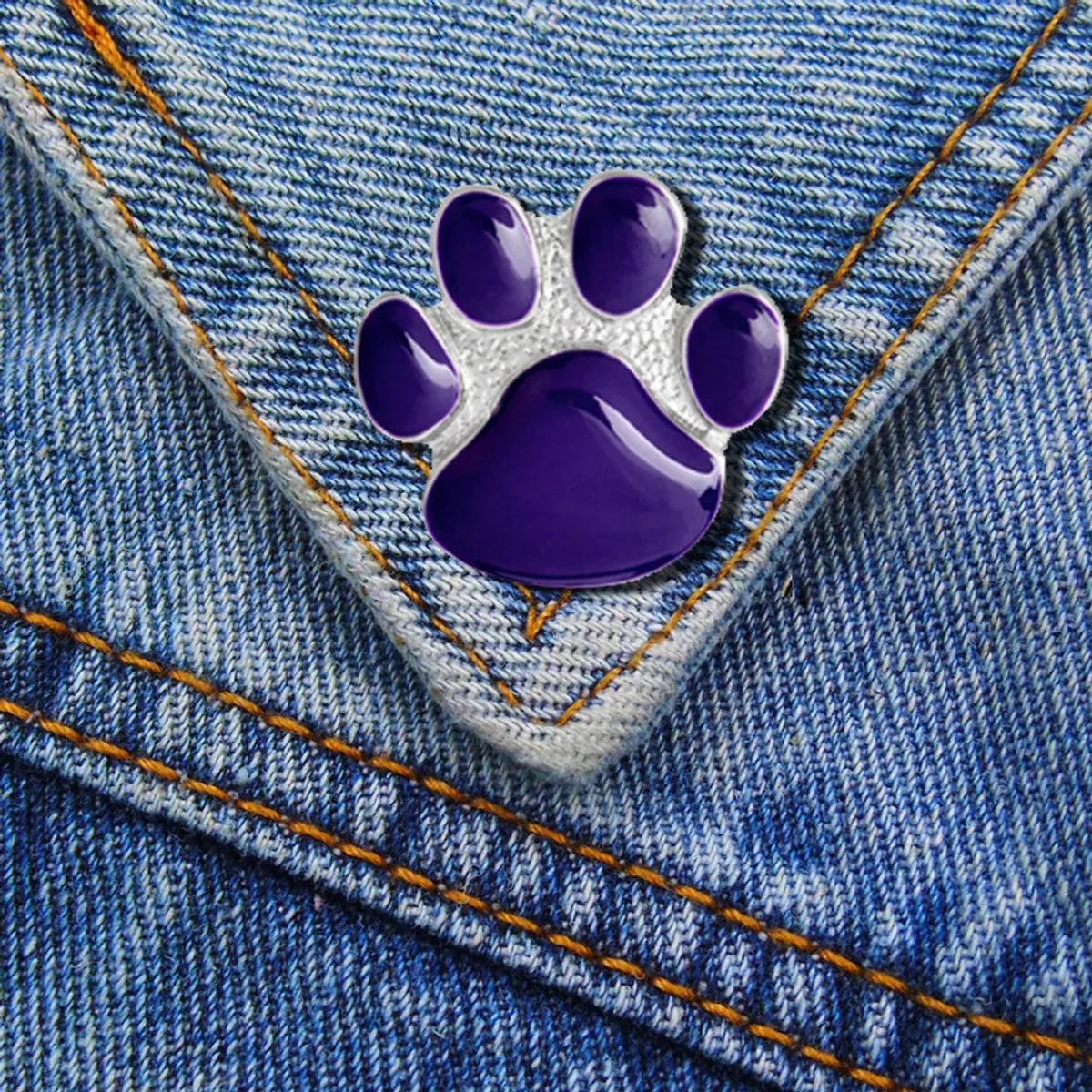 Cute Paw Print Alloy Enamel Unisex Brooches