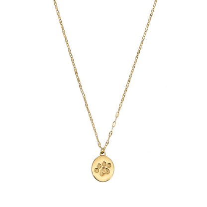 Cute Paw Print Titanium Steel Plating Pendant Necklace