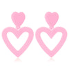 Cute Pink Heart Shaped Epoxy Earrings For Women Simple Fashion Resin Needle Earrings With Ins Style Design