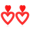 Cute Pink Heart Shaped Epoxy Earrings For Women Simple Fashion Resin Needle Earrings With Ins Style Design