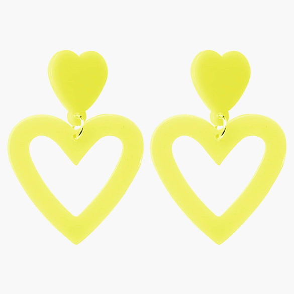 Cute Pink Heart Shaped Epoxy Earrings For Women Simple Fashion Resin Needle Earrings With Ins Style Design