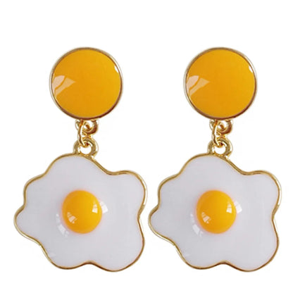 Cute Poached Egg Alloy Plating Women'S Drop Earrings