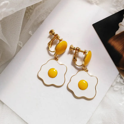 Cute Poached Egg Alloy Plating Women'S Drop Earrings