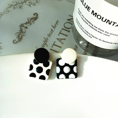 Cute Polka Dots Alloy Enamel Ear Studs