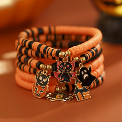 Cute Pumpkin Letter CCB Arylic Soft Clay Wholesale Bracelets