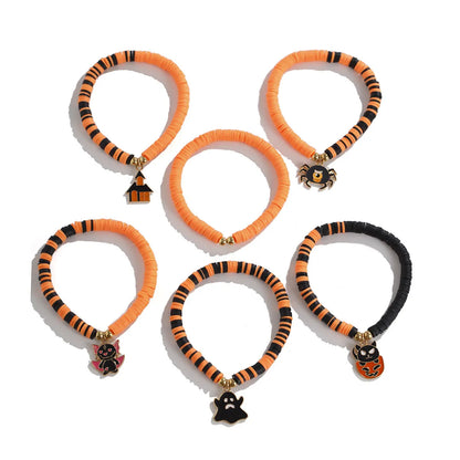 Cute Pumpkin Letter CCB Arylic Soft Clay Wholesale Bracelets