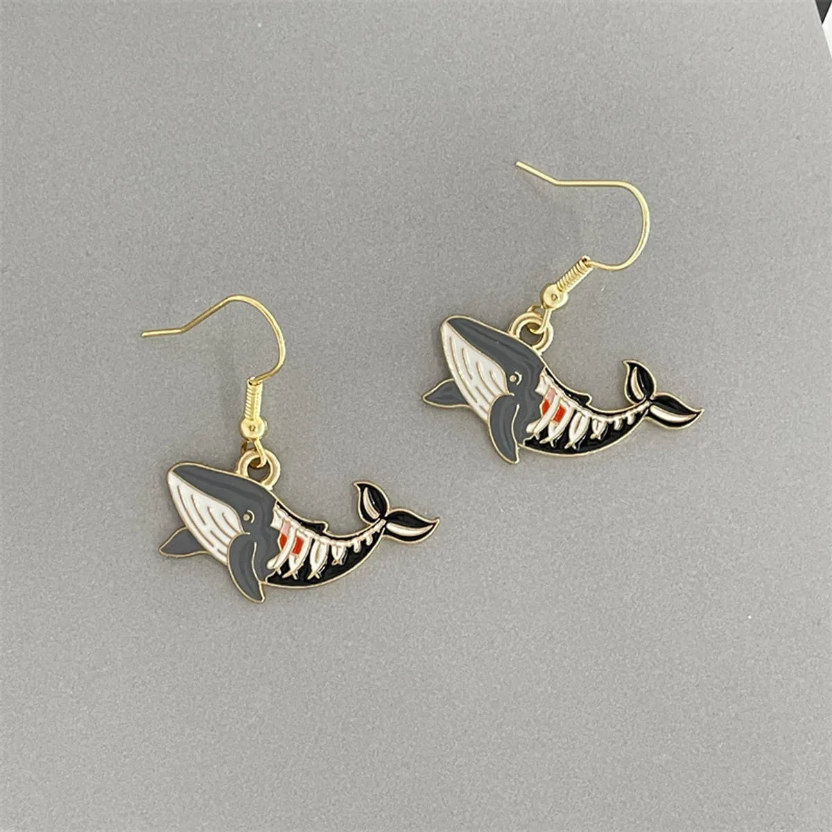 Cute Rabbit Cat Shark Metal Women'S Drop Earrings 1 Pair