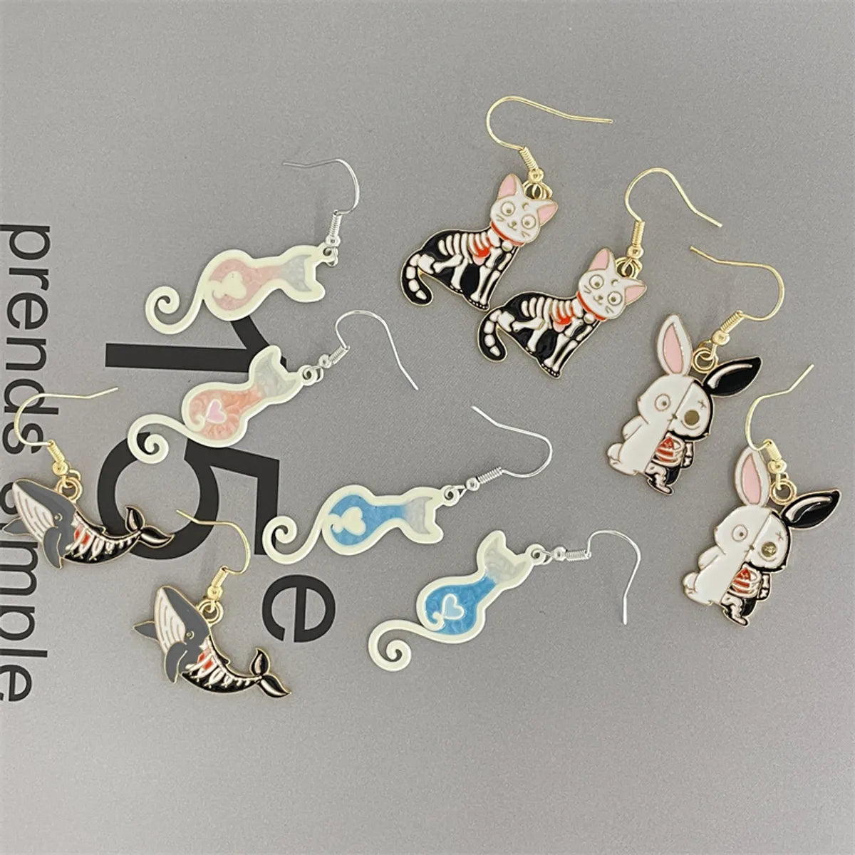 Cute Rabbit Cat Shark Metal Women'S Drop Earrings 1 Pair