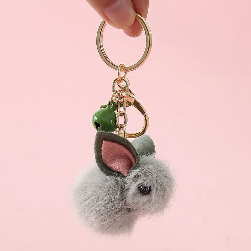 Cute Rabbit Dog Fruit Alloy Plush Women'S Bag Pendant Keychain 1 Piece