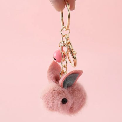 Cute Rabbit Dog Fruit Alloy Plush Women'S Bag Pendant Keychain 1 Piece