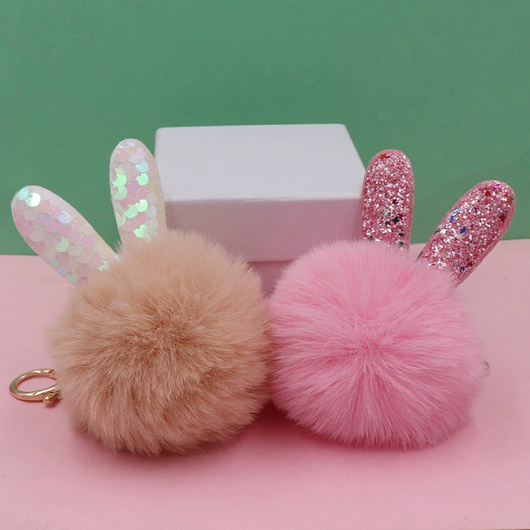 Cute Rabbit Ear Plush Bag Pendant Keychain