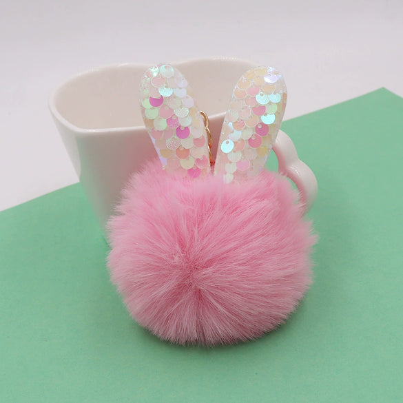 Cute Rabbit Ear Plush Bag Pendant Keychain
