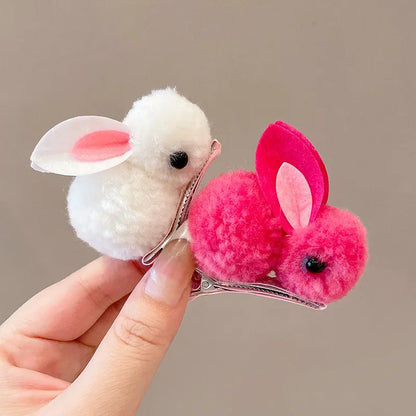 Cute Rabbit Plush Handmade Hair Clip 1 Piece