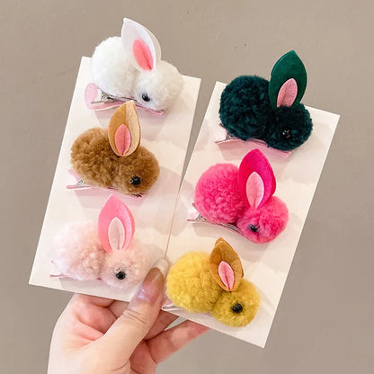 Cute Rabbit Plush Handmade Hair Clip 1 Piece