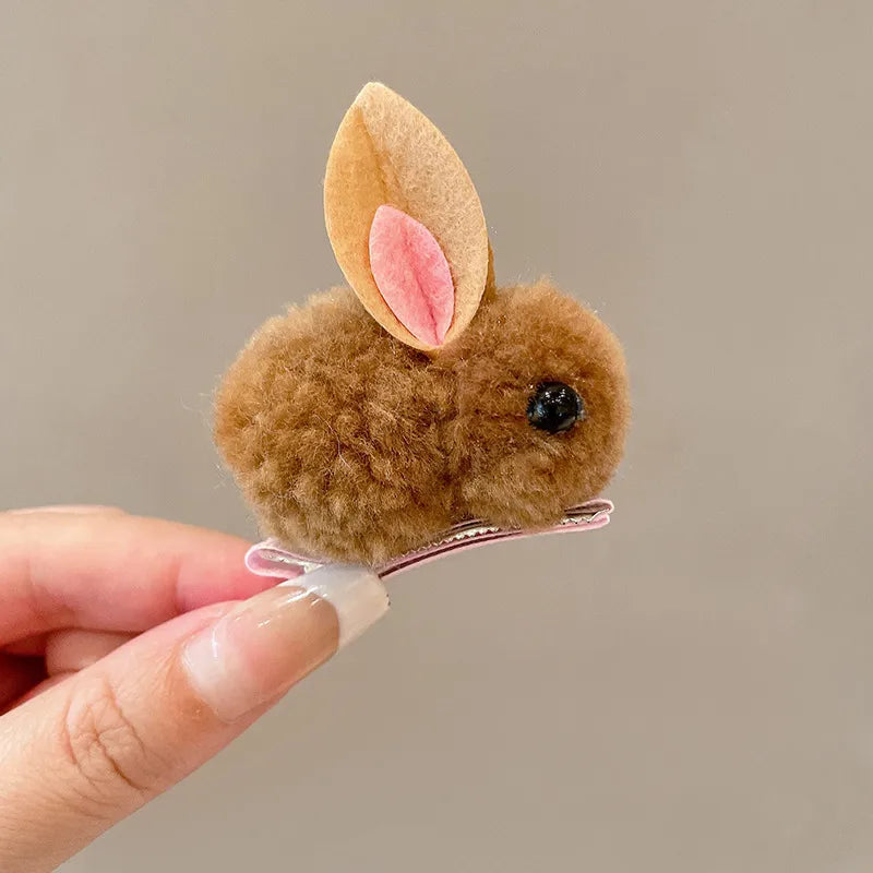 Cute Rabbit Plush Handmade Hair Clip 1 Piece