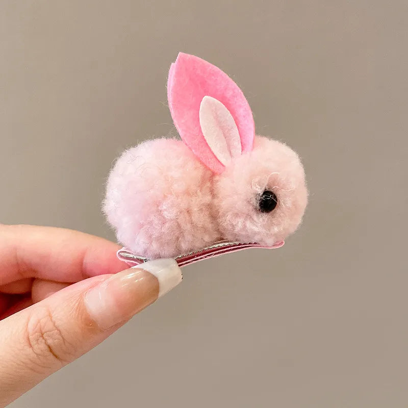 Cute Rabbit Plush Handmade Hair Clip 1 Piece