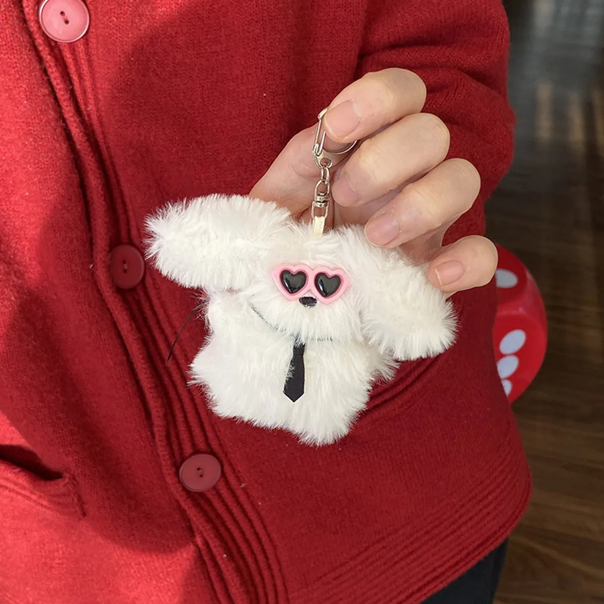 Cute Rabbit Plush Women'S Bag Pendant Keychain