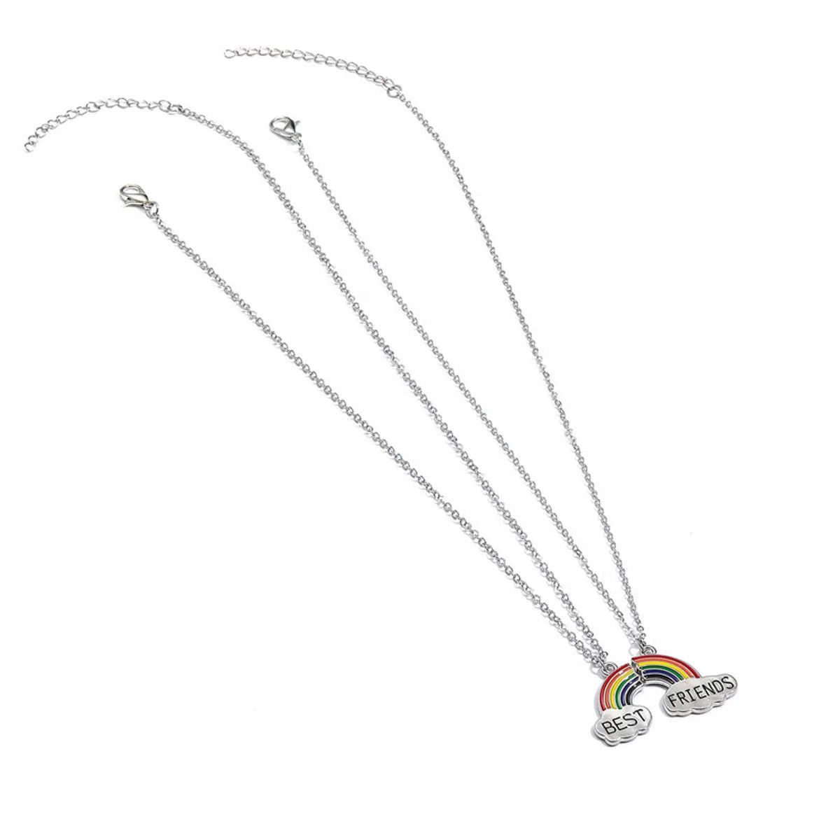 Cute Rainbow Alloy Enamel Kid'S Necklace 2 Pieces