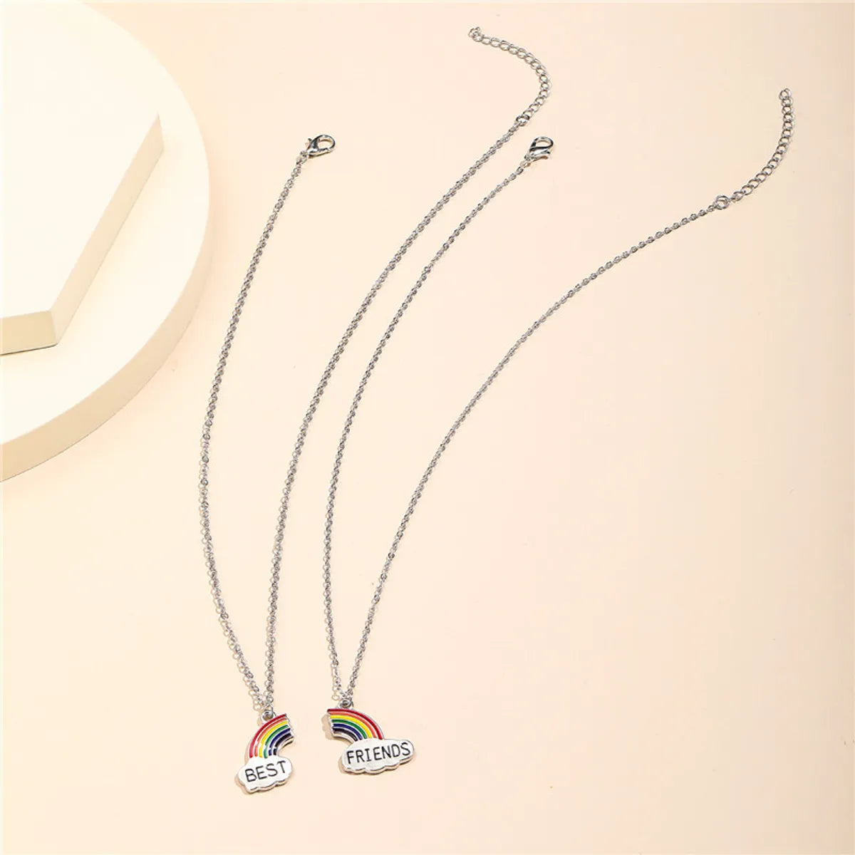 Cute Rainbow Alloy Enamel Kid'S Necklace 2 Pieces