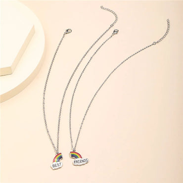 Cute Rainbow Alloy Enamel Kid'S Necklace 2 Pieces