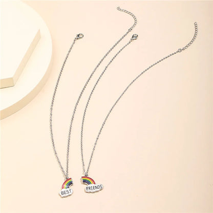 Cute Rainbow Alloy Enamel Kid'S Necklace 2 Pieces