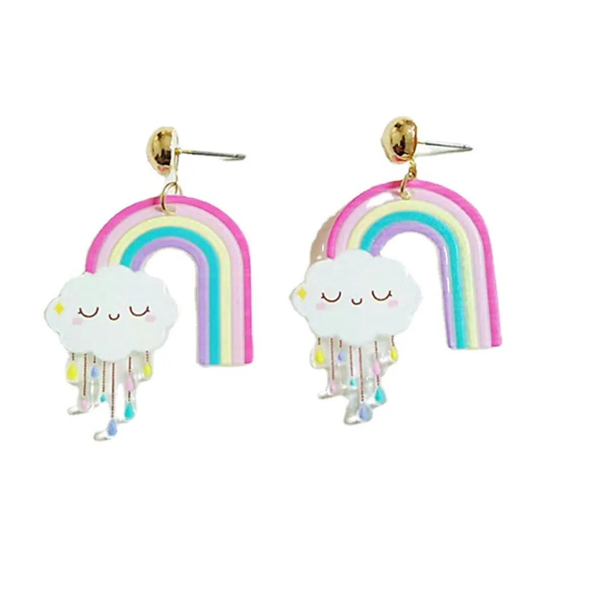 Cute Rainbow Arylic Plating Women's Drop Earrings 1 Pair