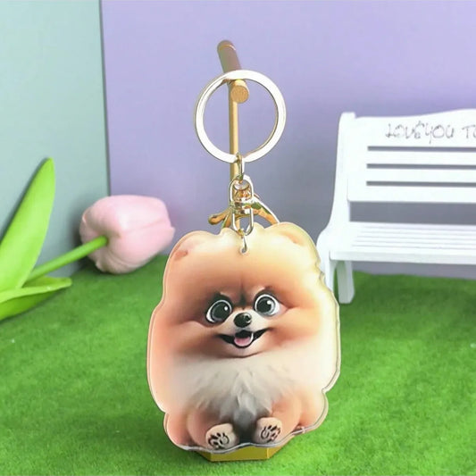 Cute Retro Dog Arylic Keychain