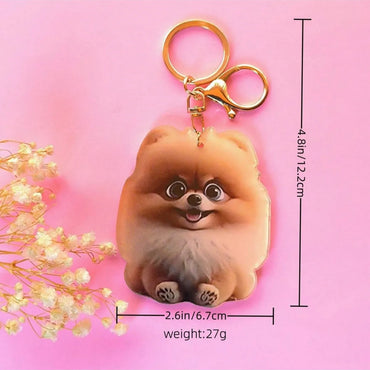 Cute Retro Dog Arylic Keychain