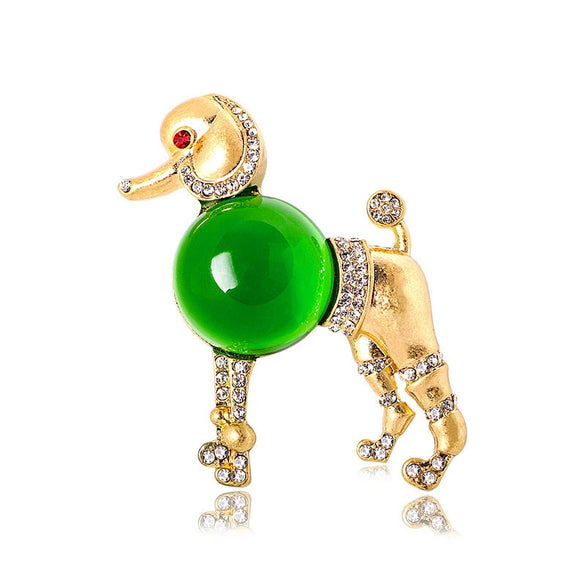 Cute Rhinestone Puppy Brooch Alloy Animal Lapel Pin For Men And Women Suit Coat Jewelry Accessory