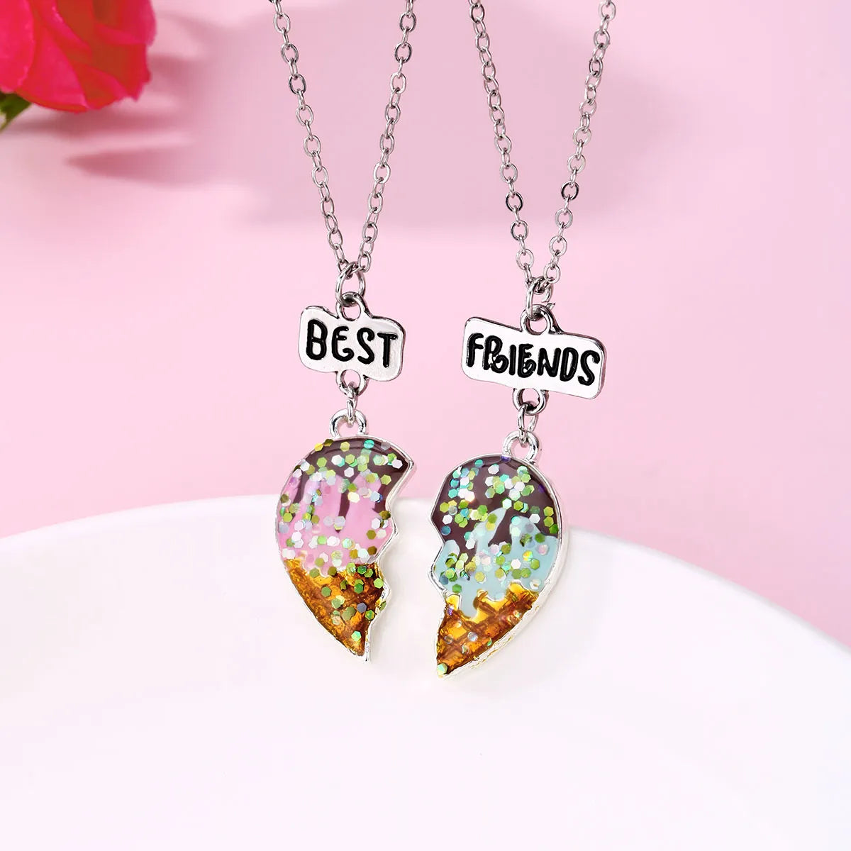 Cute Romantic Sweet Letter Heart Shape Alloy Handmade Plating Kid'S Pendant Necklace