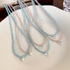 Cute Romantic Sweet Round Alloy Glass Bead Wholesale Necklace