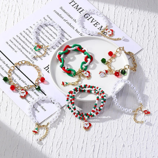 Cute Santa Claus Alloy Plating Women'S Bracelets