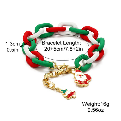 Cute Santa Claus Alloy Plating Women'S Bracelets