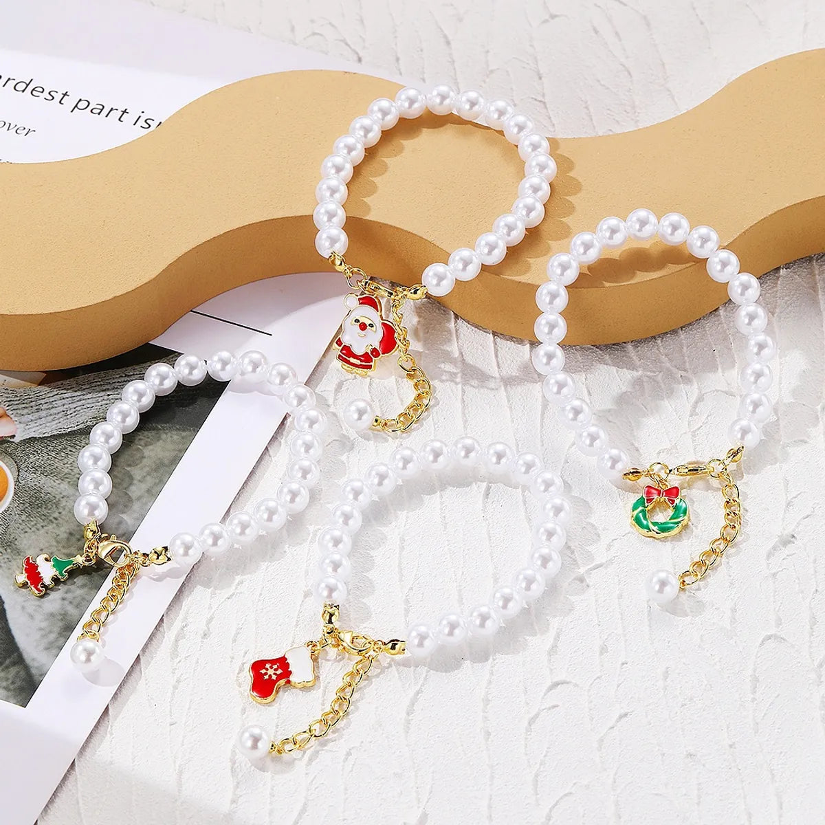 Cute Santa Claus Alloy Plating Women'S Bracelets