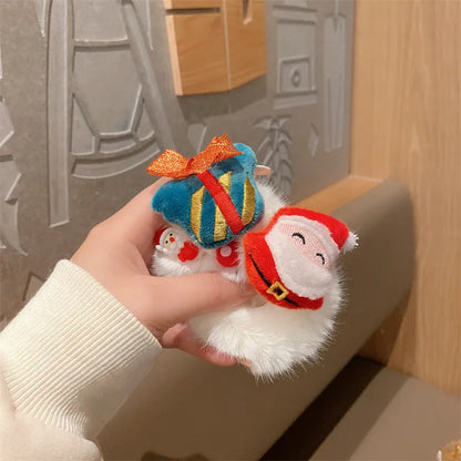 Cute Santa Claus Elk Cloth Hair Tie