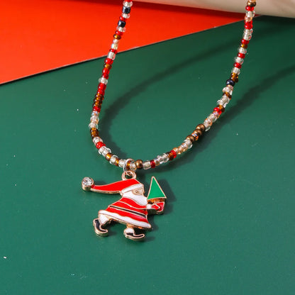 Cute Santa Claus Glass Wholesale Pendant Necklace