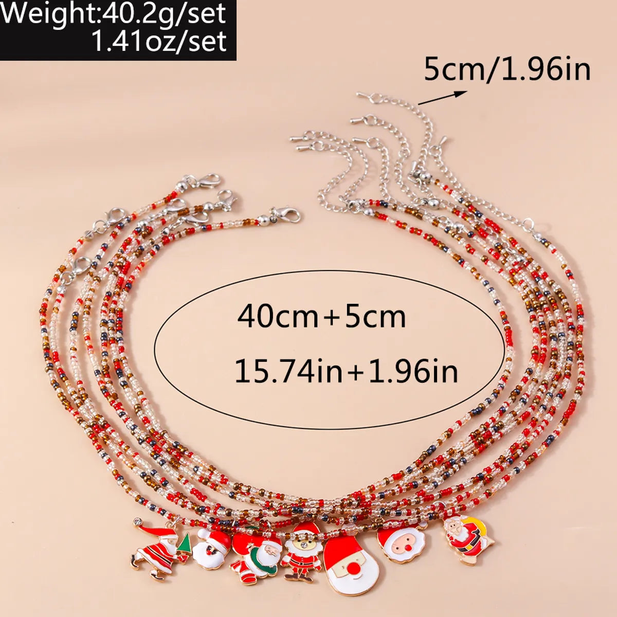 Cute Santa Claus Glass Wholesale Pendant Necklace