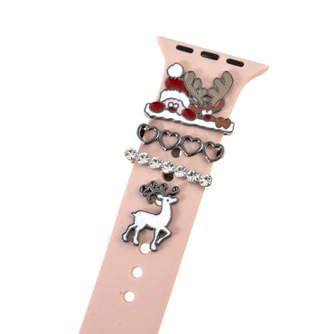 Cute Santa Claus Heart Shape Elk Christmas Silica Gel Watch Strap