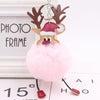 Cute Santa Claus Imitate Rex Rabbit Fur Sewing Unisex Keychain 1 Piece