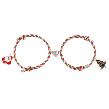 Cute Santa Claus Snowman Elk Alloy Rope Unisex Bracelets 1 Pair