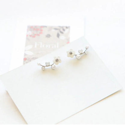 Flower Plating Alloy Artificial Gemstones Earrings