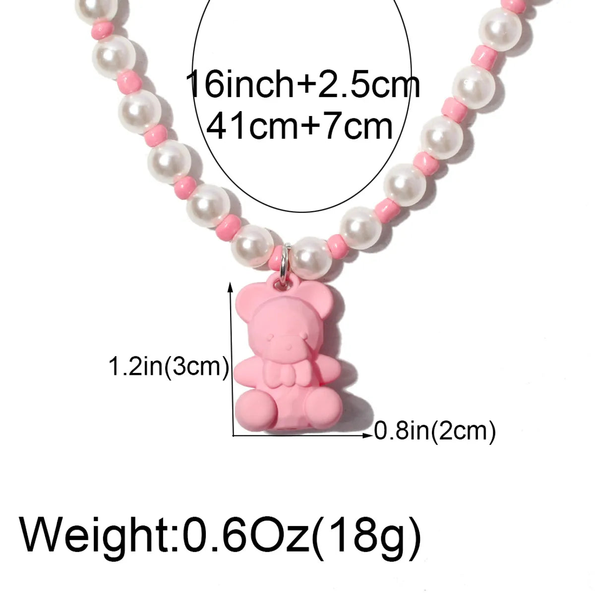 Cute Simple Style Bear Imitation Pearl Beaded Women's Necklace