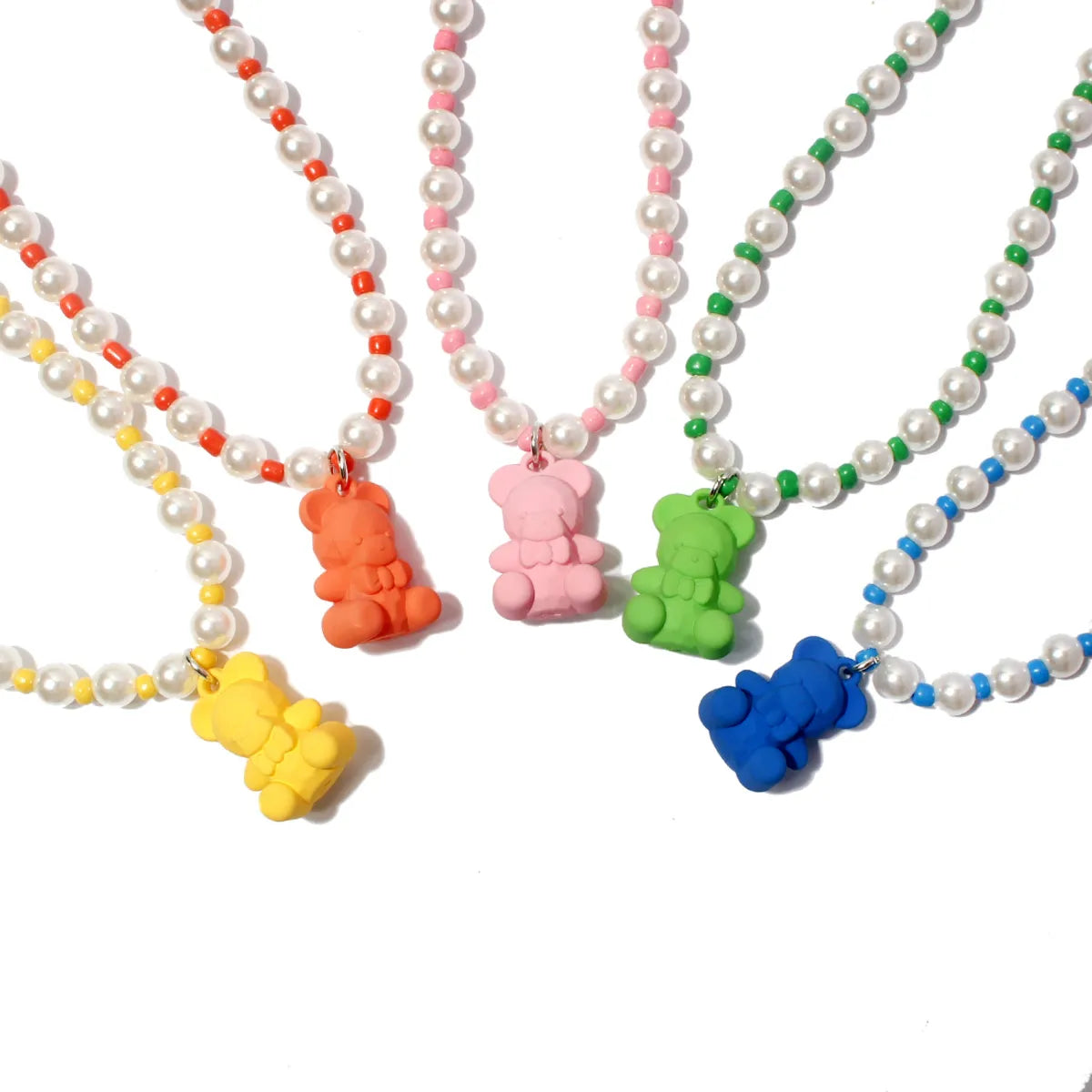 Cute Simple Style Bear Imitation Pearl Beaded Women's Necklace